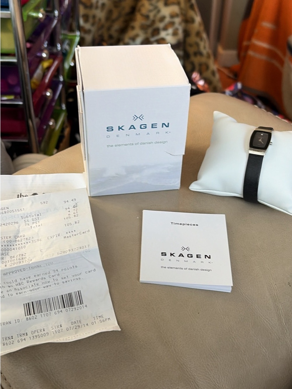 Skagen Black Leather Strap Women's Watch - Sleek Danish Design. New!